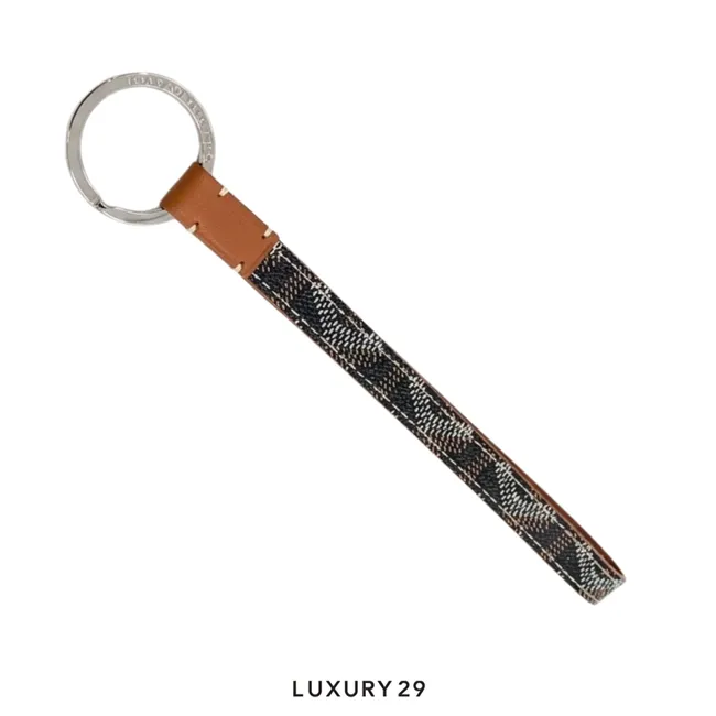 Goyard Sesame Key Ring Black & Tan
