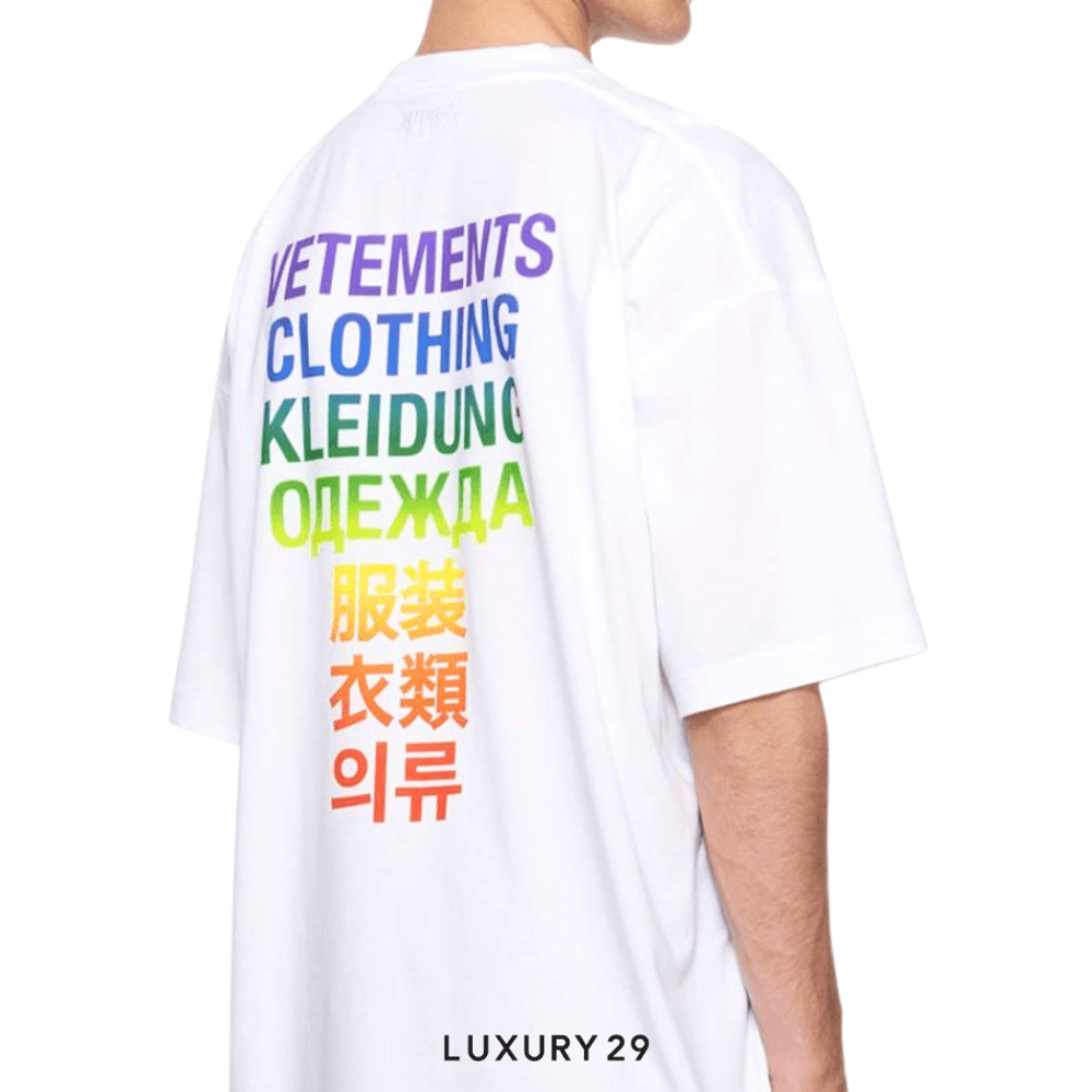Vetements Translation T-shirt White & Rainbow(S, White)