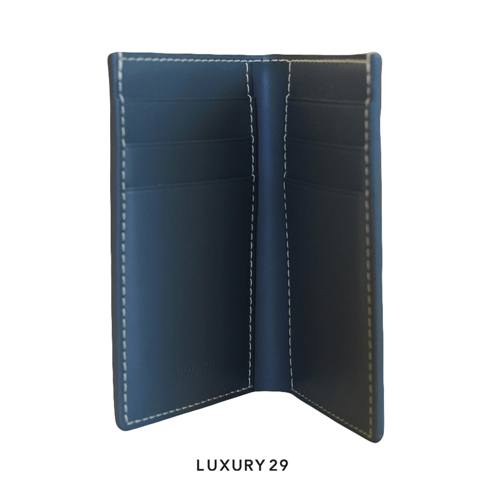 Goyard Saint-Pierre Card Wallet Grey Hand-Painted Heart Navy(Small, Grey)