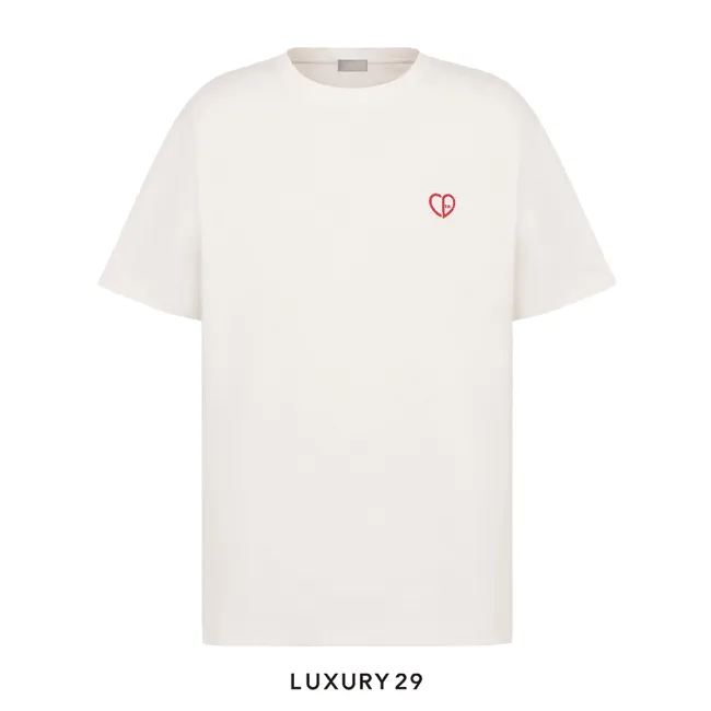 Dior Heart Relaxed-Fit T-Shirt Blanc