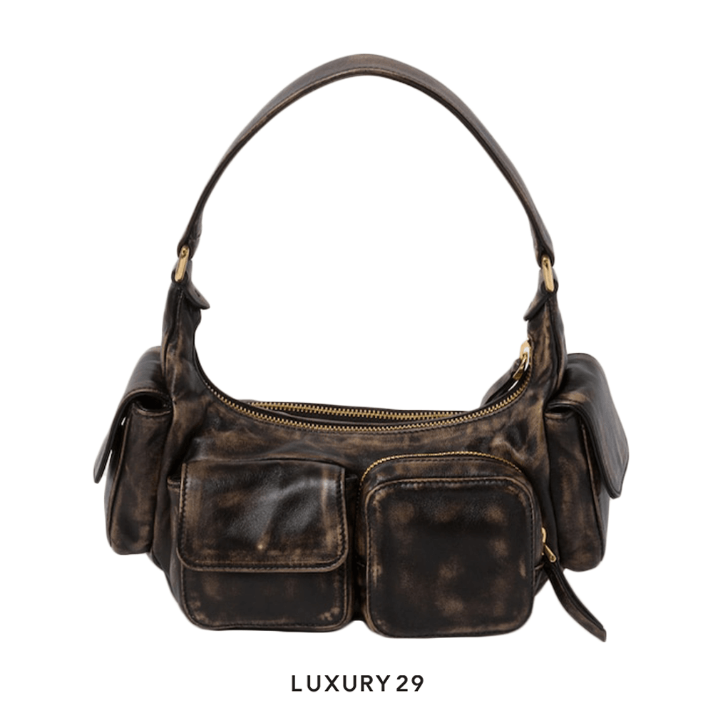 Miu Miu Nappa Leather Pocket Bag Coffee