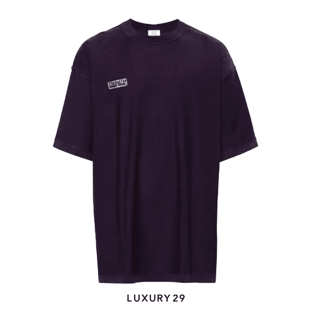 Vetements Inside Out Embroidered Logo T-Shirt Purple(Free Size, Purple)