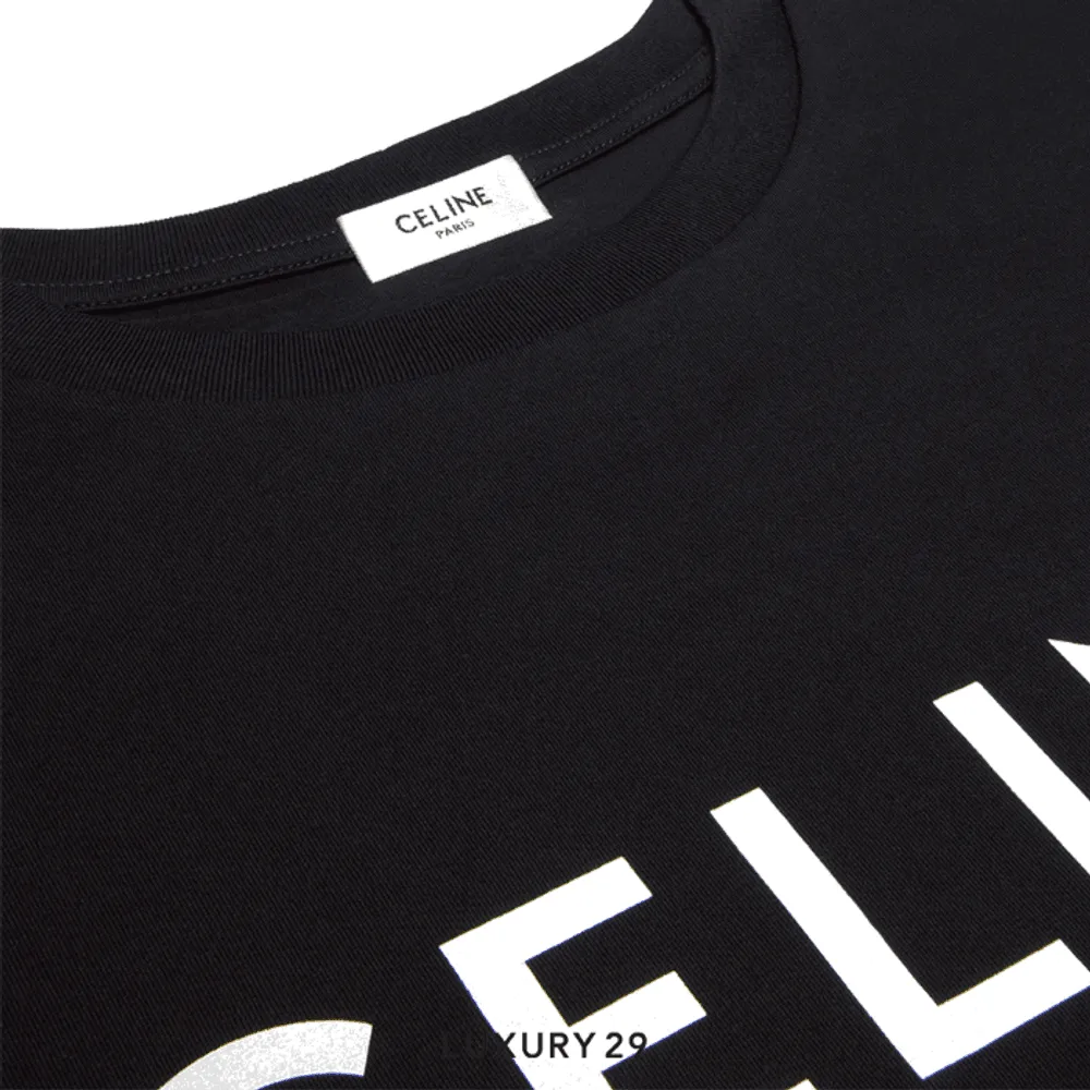 関税込 CELINE paris loose t-shirt IN cotton jersey CELINE LOOSE T-SHIRT IN COTTON JERSEY - BLACK / WHITE | CELINE
