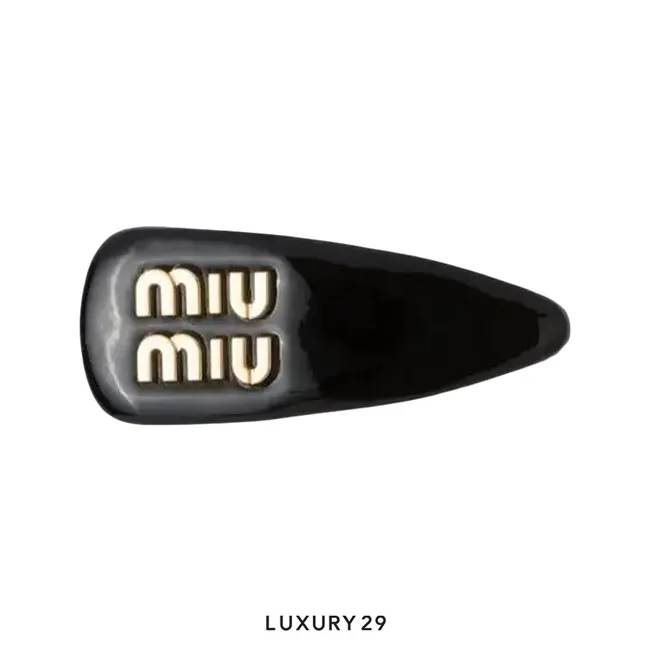 Miu Miu Patent leather hair clip Nero