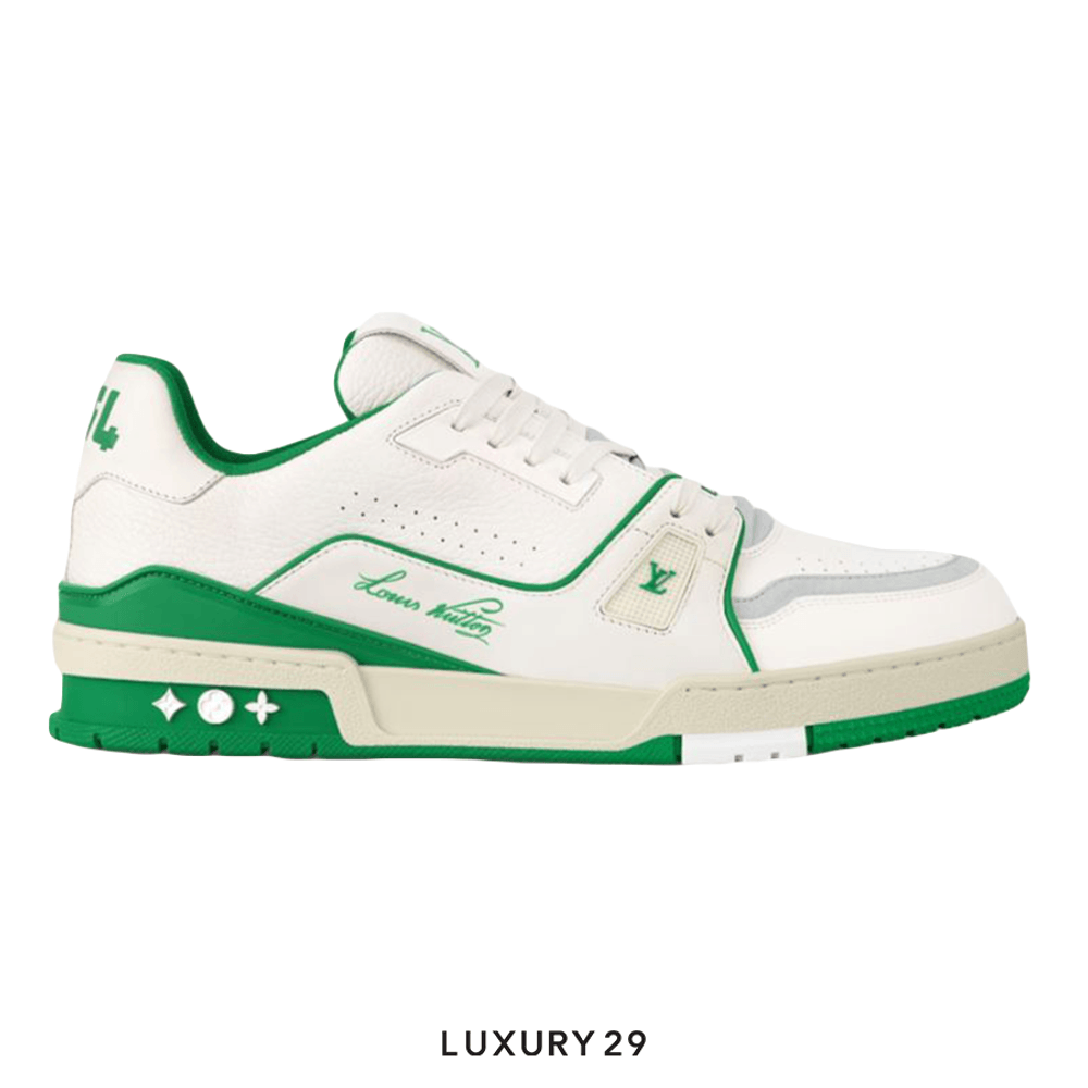 Kid Louis Vuitton LV Trainer Sneaker Green(M)(35, Green)