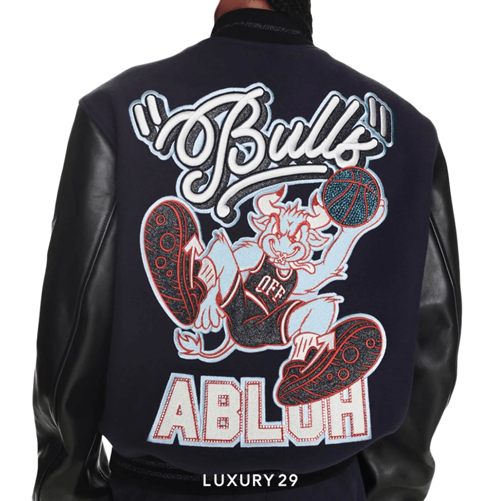 Off-White C/O Chicago Bulls Blue Varsity(2XL, Blue)