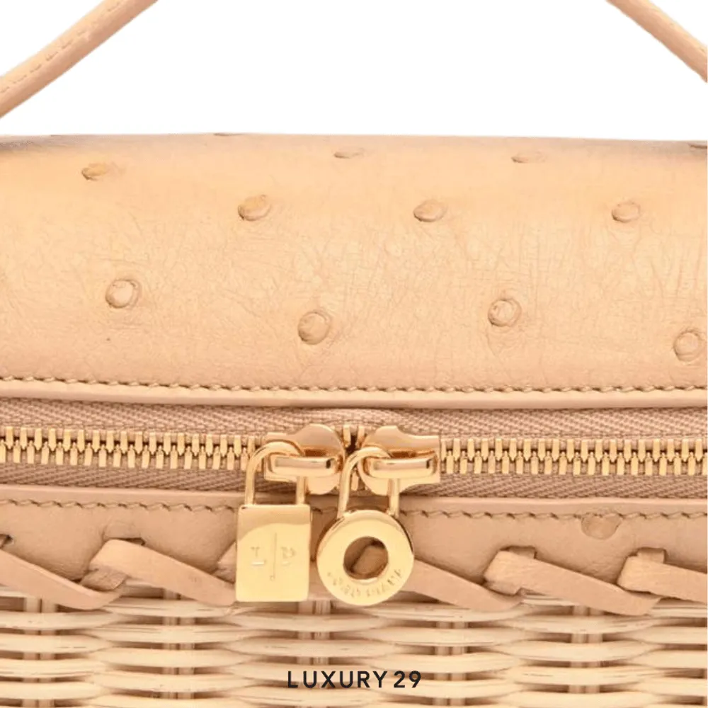 Loro Piana Extra Pocket L19 East West Ostrich(Small, Pink)
