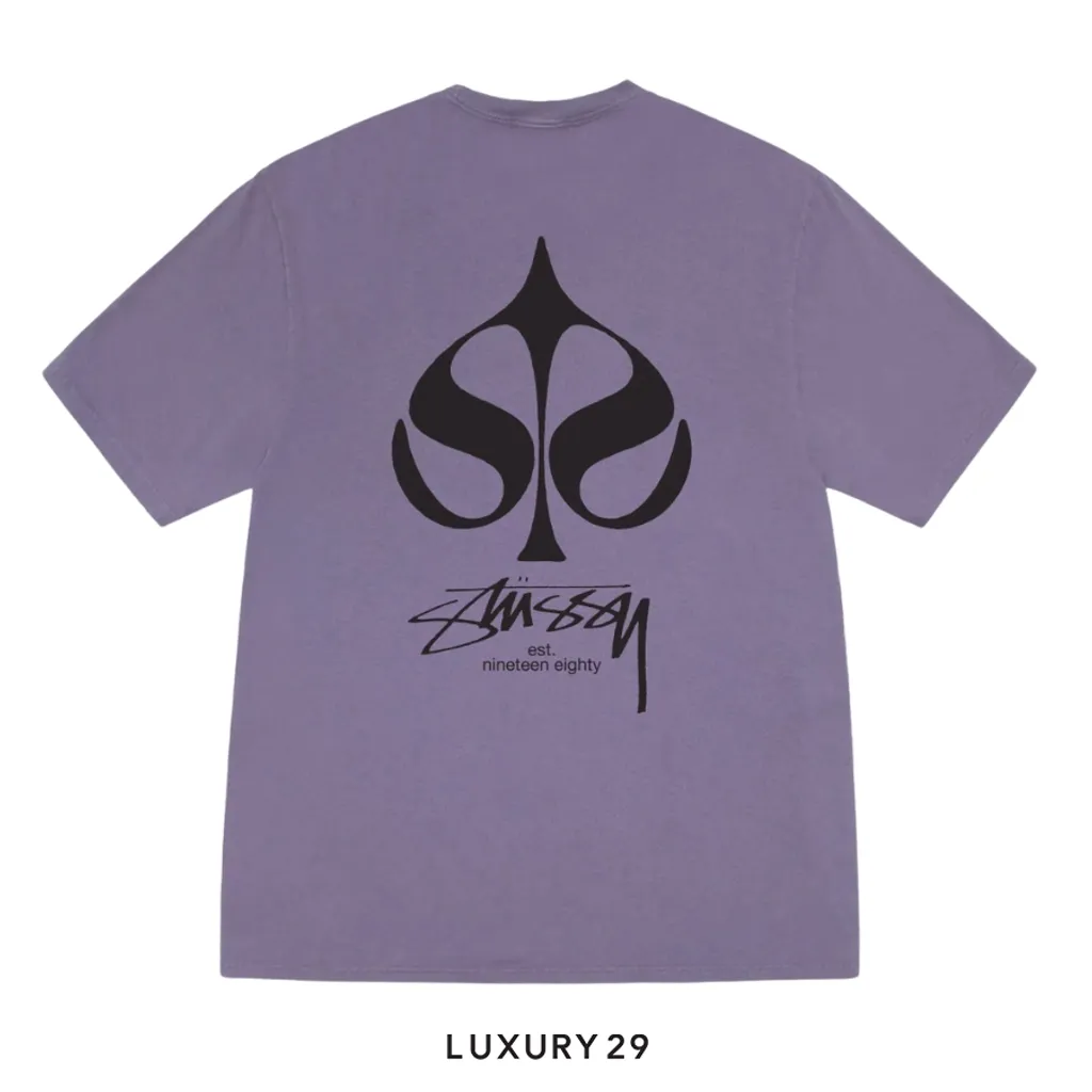 STUSSY SPADE TEE PIGMENT DYED GRAPE(S, Purple)