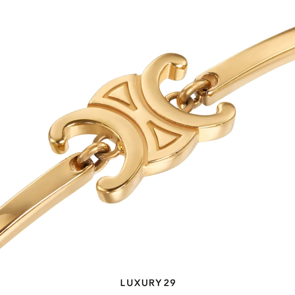Celine Triomphe Articulated bracelet Gold(Free Size, Gold)