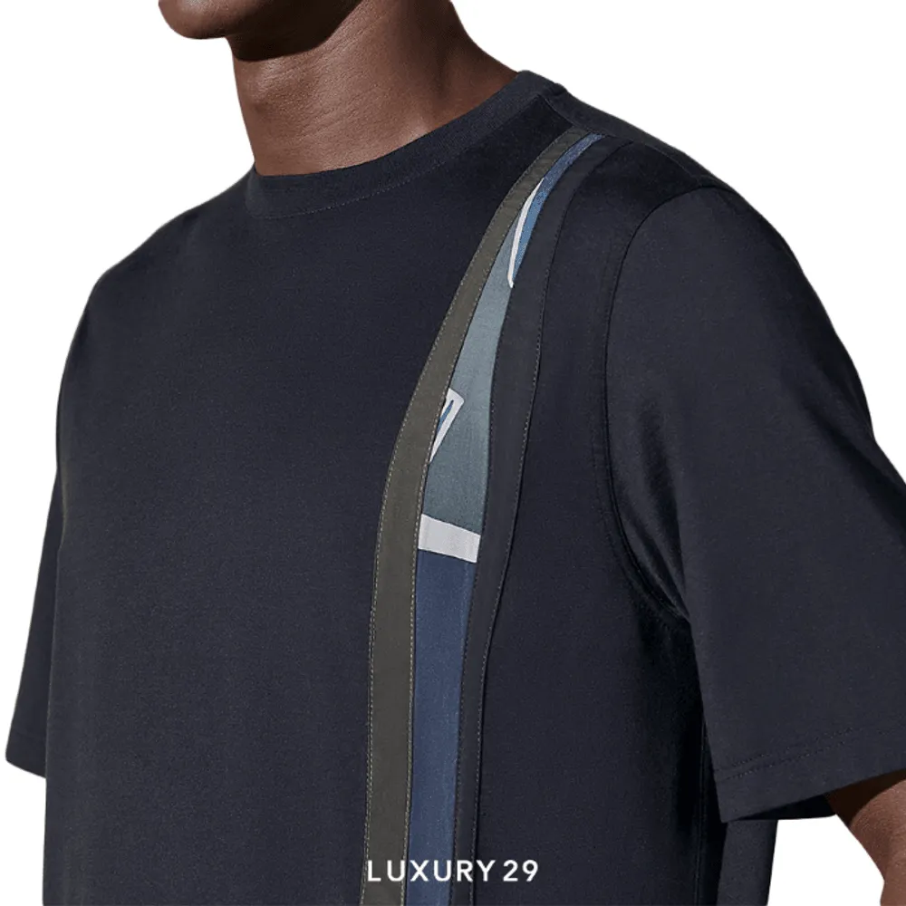 Hermes "Onde coloree" t-shirt Marine(XL, Blue)