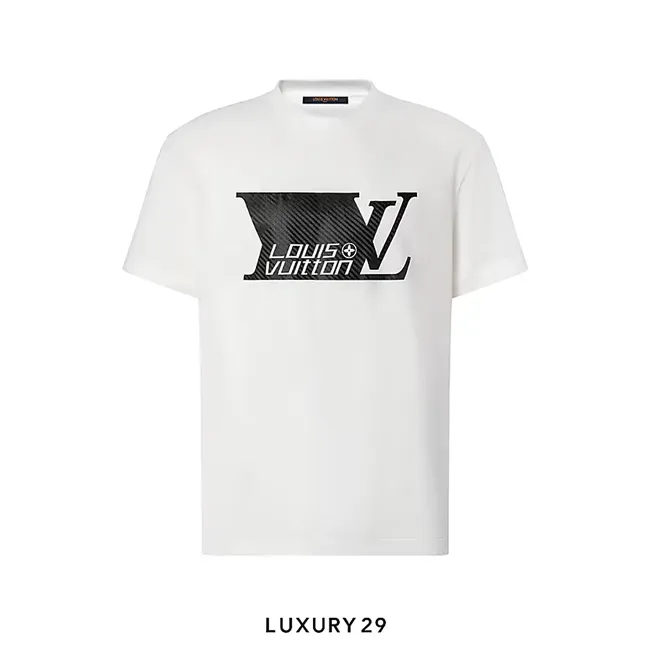 Louis Vuitton LV Printed Signature Adorn Carbon T-Shirt