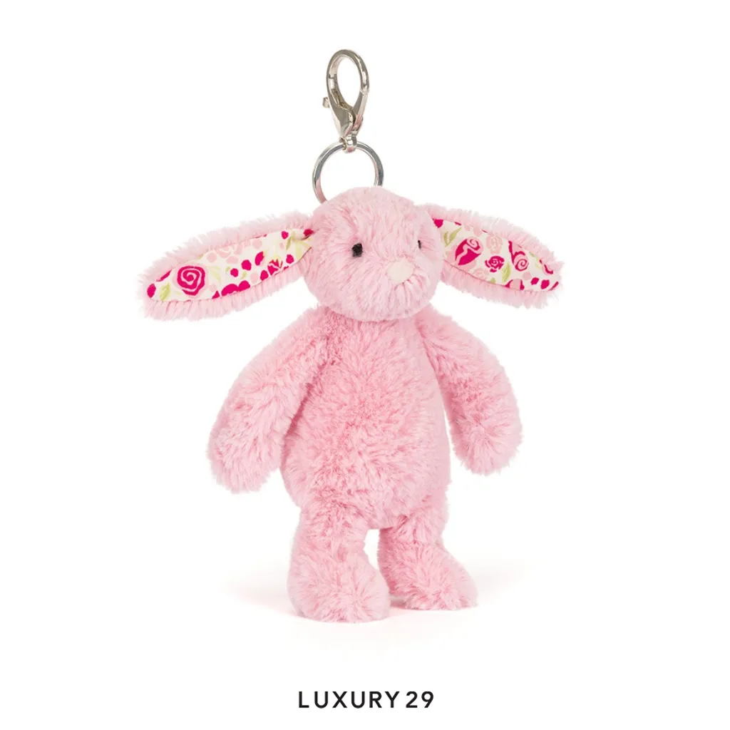 JellyCat Blushkin Blossom Bunny Bag Charm(Small, Pink)