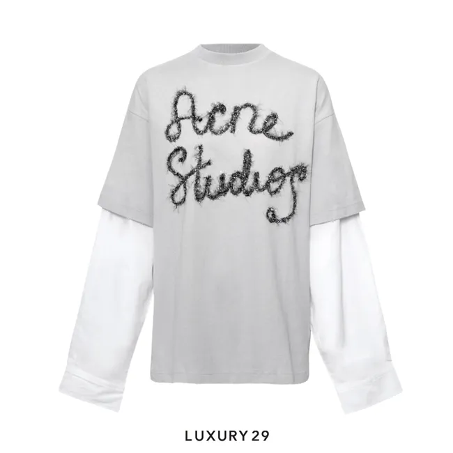 Acne Studios Long-sleeved t-shirt the Acne Studios logo featured Light Blue