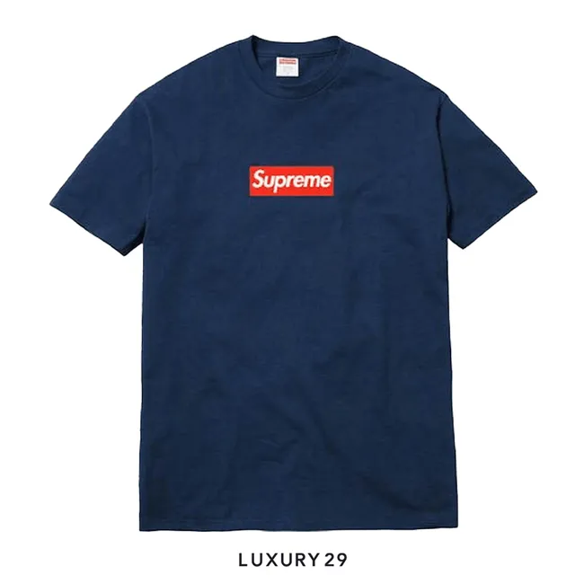Supreme 20th Anniversary Box Logo T-Shirt 'Navy'