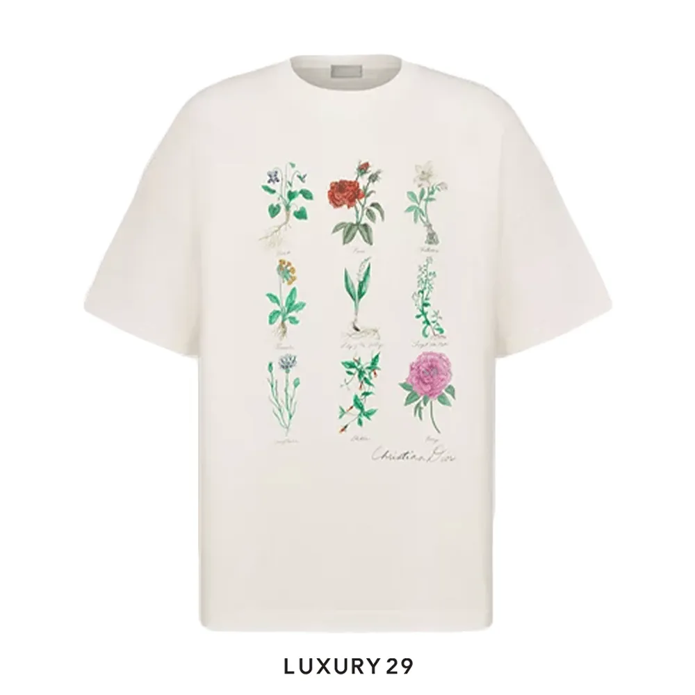 Dior T-Shirt White Slub Cotton Jersey(S, White)