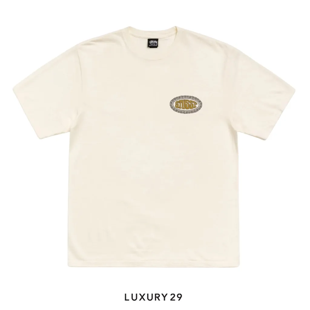 Stussy TILE OVAL TEE PIGMENT DYED(S, White)