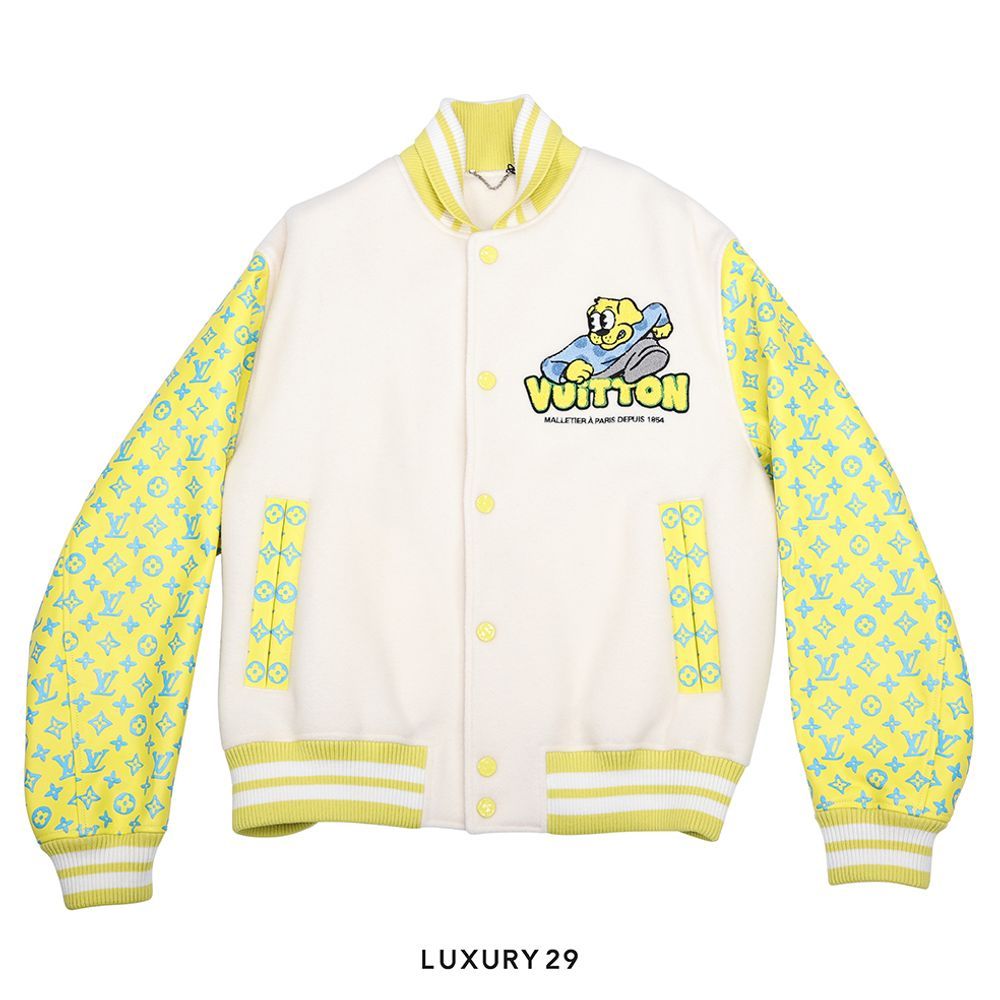 Louis Vuitton LV Monogram Playground Varsity Blouson(XL, Yellow)