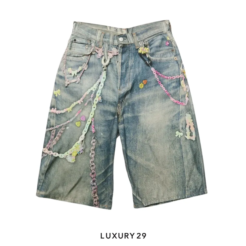 Acne Studios Denim shorts - loose fit Mid Blue(46, Blue)