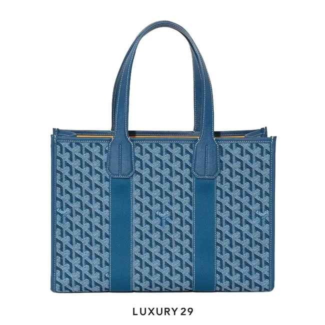 Goyard Villette Jacquard Tote Bag PM Ocean Blue