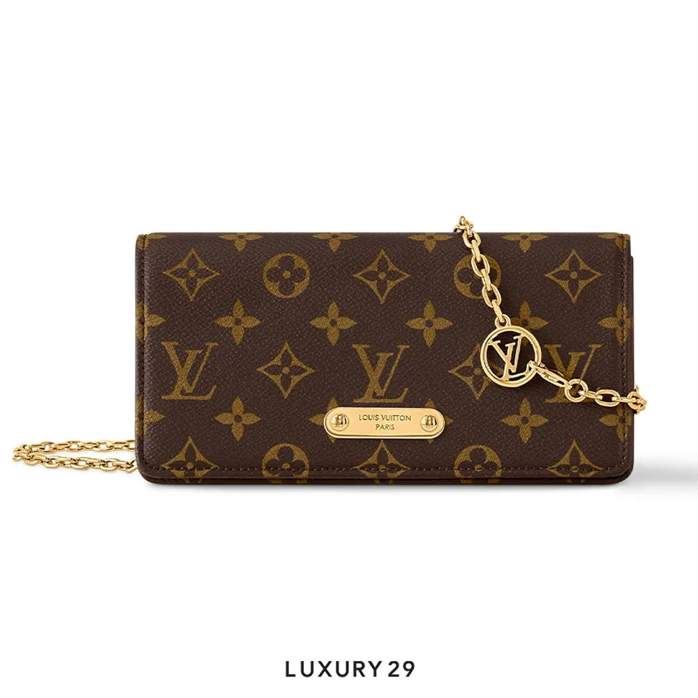 Louis Vuitton LV Lily Wallet On Chain Bag Microfibre lining Monogram coated canvas(Small, Brown)