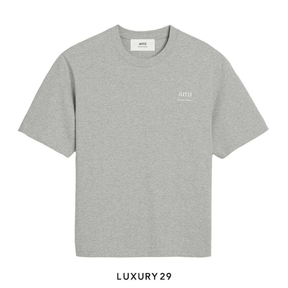 AMI ALEXANDRE MATTIUSSI T-SHIRT HEATHER ASH GREY(S, Grey)