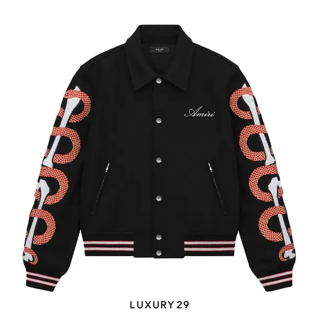 Amiri Snake Bones Jacket Black