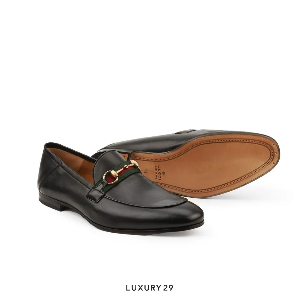 Gucci Women's Loafer With Web In Black Leather(47, Black)