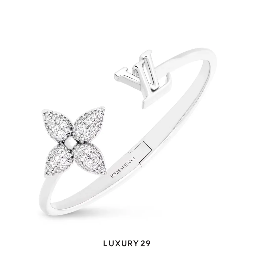 Louis Vuitton LV Louisette Signature Strass Bracelet Silver(Small, Silver)