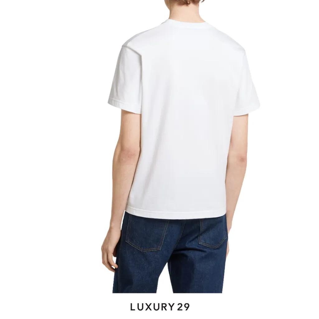 Gucci Printed cotton jersey T-shirt Gucci Interlocking G striped print White/Blue(M, White)