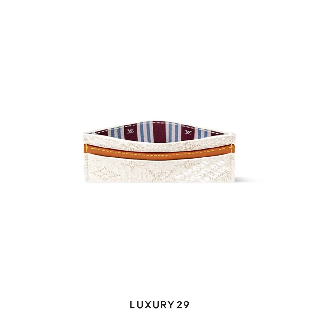 Louis Vuitton LV Double Card Holder Monogram Heritage coated canvas Off-White(Small, White)
