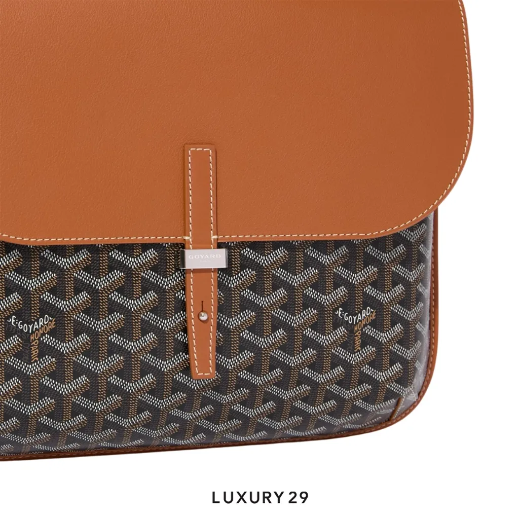 Goyard Coursier Messenger Bag Black Tan(Small, Brown)