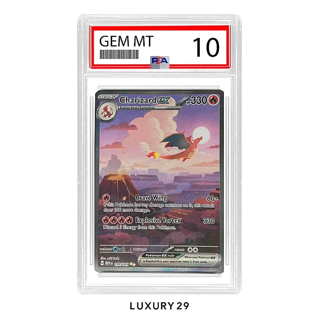 Pokemon TGC 2023 Charizard Ex Spacial Illustration Rare #199 (EN)(PSA10)(Small, Multicolour)