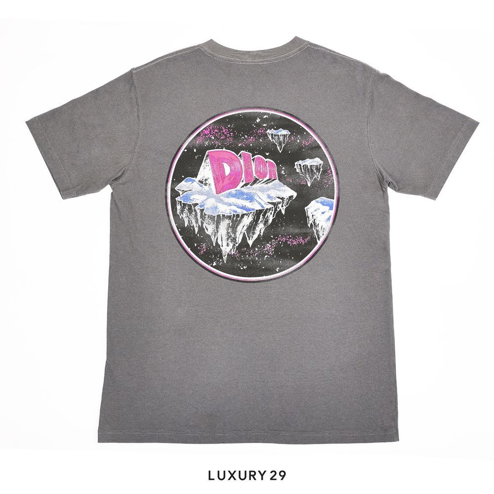 Dior Relaxed-Fit T-Shirt Gray Slub Cotton Jersey(S, Grey)