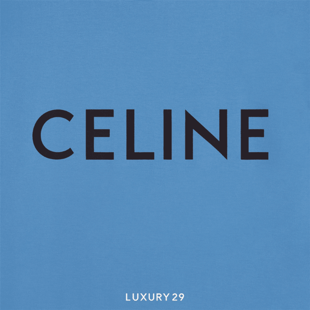 CELINE LOOSE T-SHIRT IN COTTON JERSEY DIRTY BLUE/ BLACK(S, Blue)
