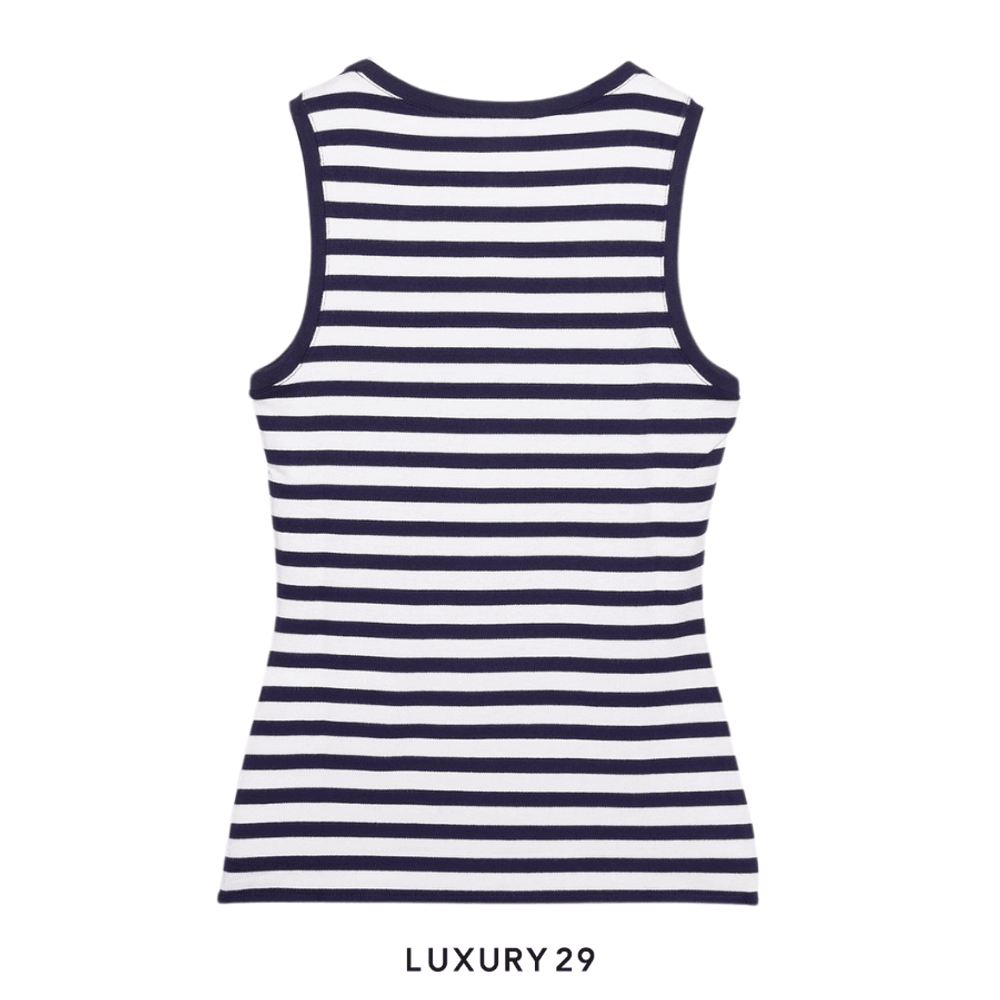Loewe Anagram tank top in viscose blend White/Navy(S, Blue)