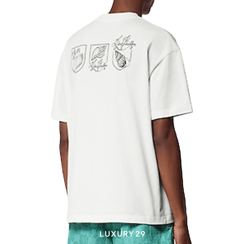Louis Vuitton LV Printed Short-Sleeved Cotton T-Shirt(S, White)