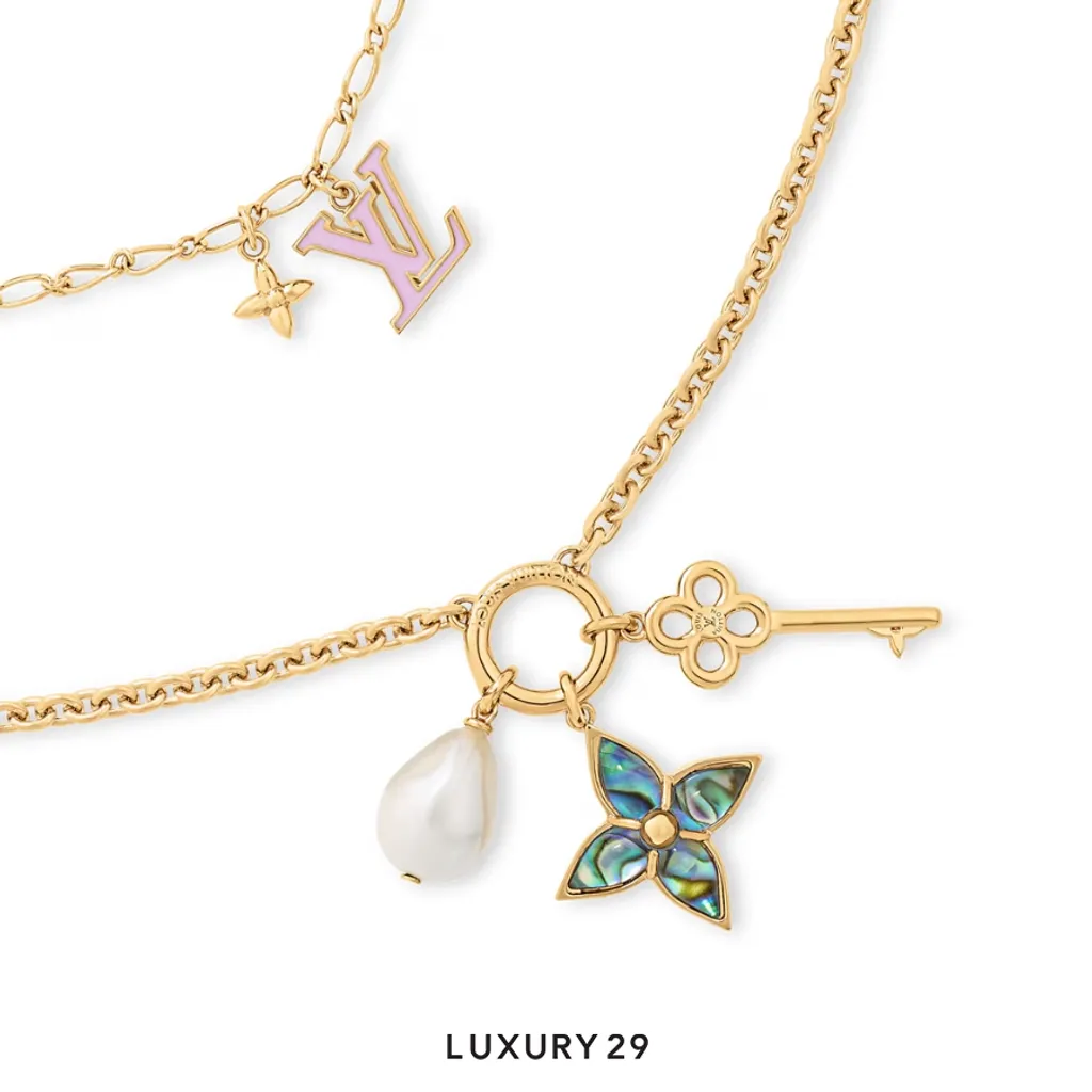 送料込◆希少品♪【LOUIS VUITTON】LV Layer Necklace Gold Louis Vuitton LV Layer Necklace Gold