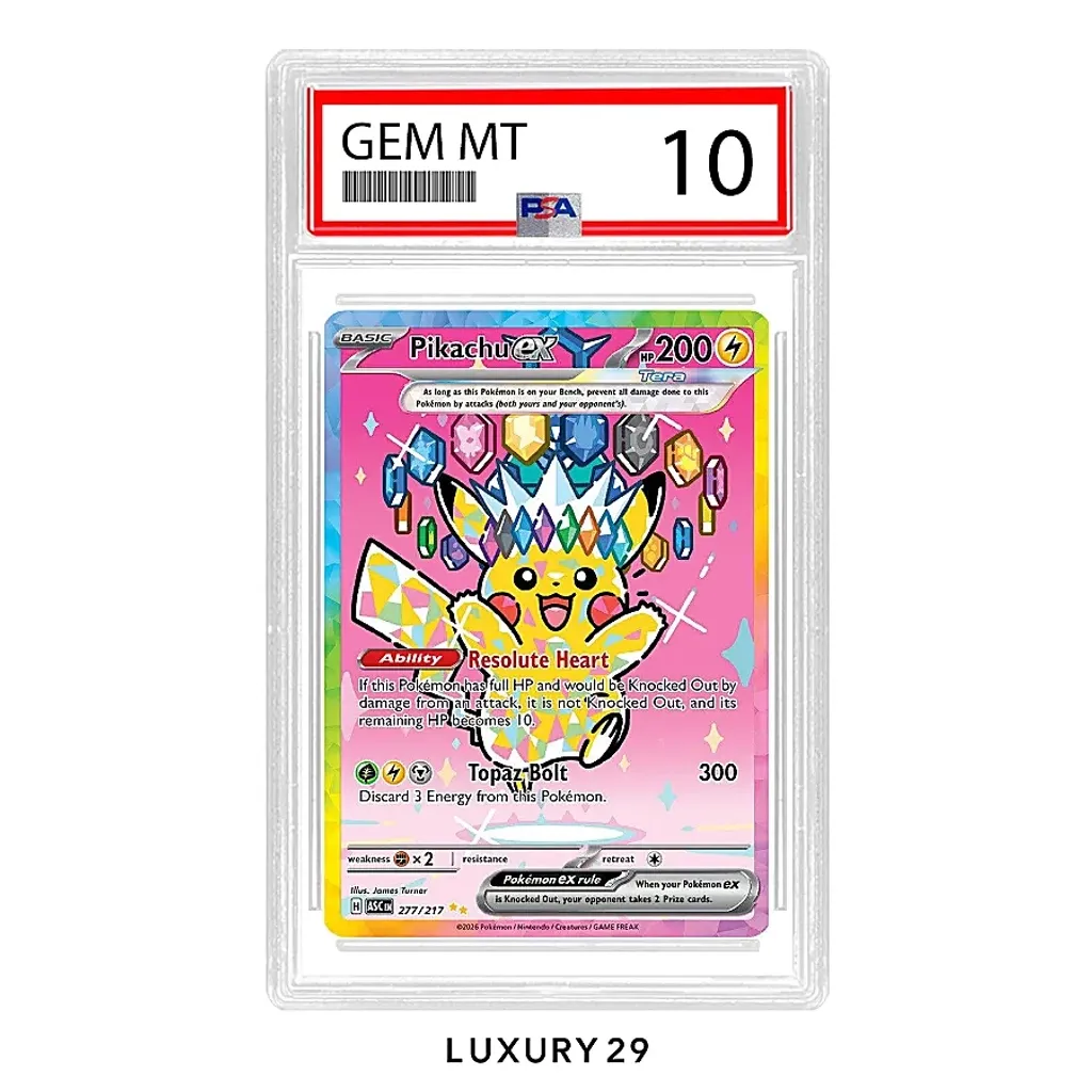 Pokemon Pikachu ex #277 Special Illustration Rare Pokemon Ascended Heroes (JP) (PSA10)(Small, Multicolour)