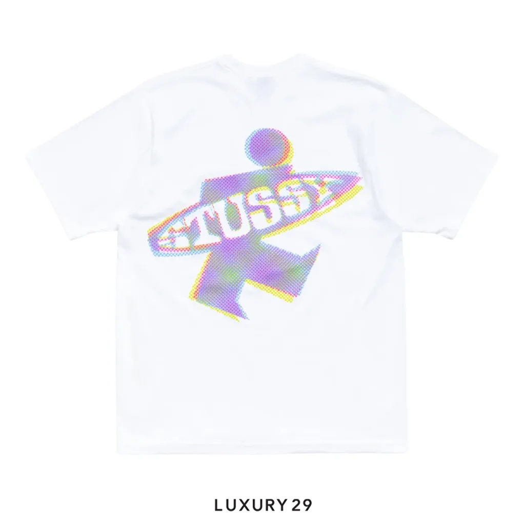 STUSSY DOT SURF PUFF PRINT TEE WHITE(S, White)