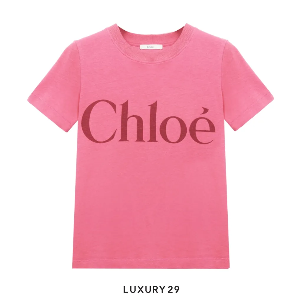 Chloe Baby fit logo T-shirt in cotton jersey Sweet Pink(S, Pink)