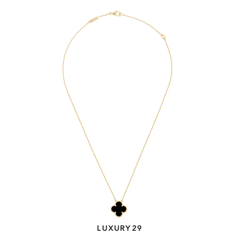 Van Cleef & Arpels Vintage Alhambra pendant, 18K yellow gold, onyx(Free Size, Black)