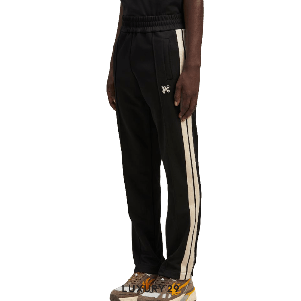 Palm Angels MONOGRAM TRACK PANTS BLACK OFF WHITE(S, Black)