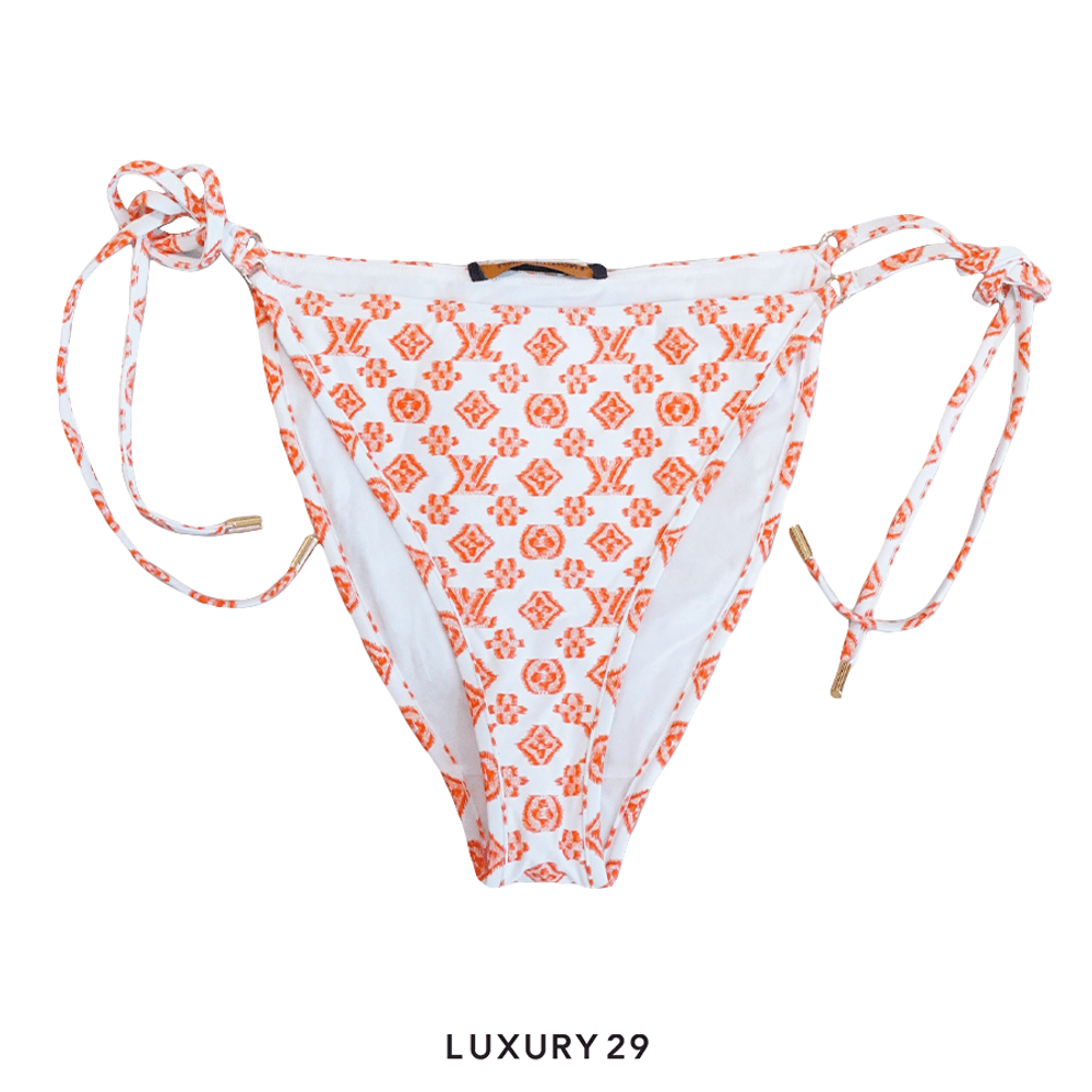 Louis Vuitton LV Blurry Monogram Self-Tie Bikini Bottoms Orange Vif(S, Orange)