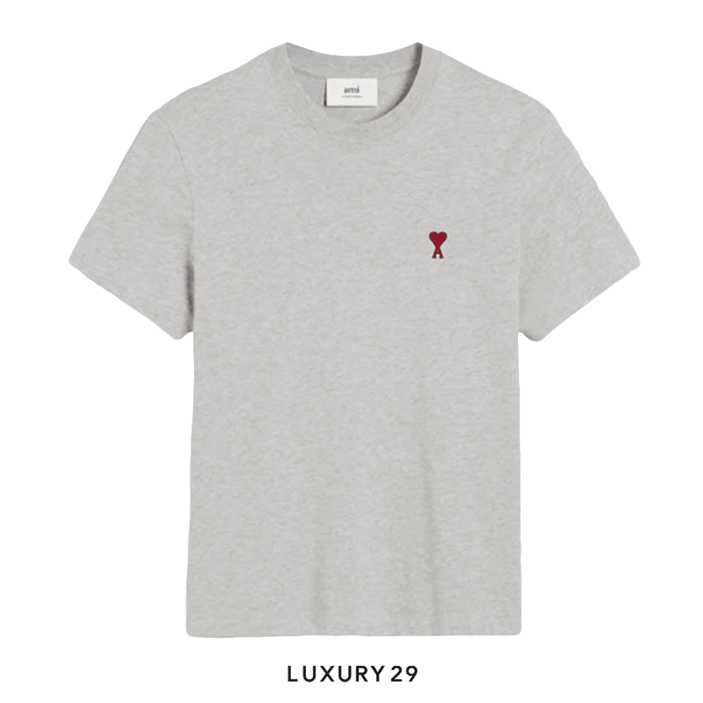 AMI DE COEUR RED T-SHIRT HEATHER GREY(M, Grey)