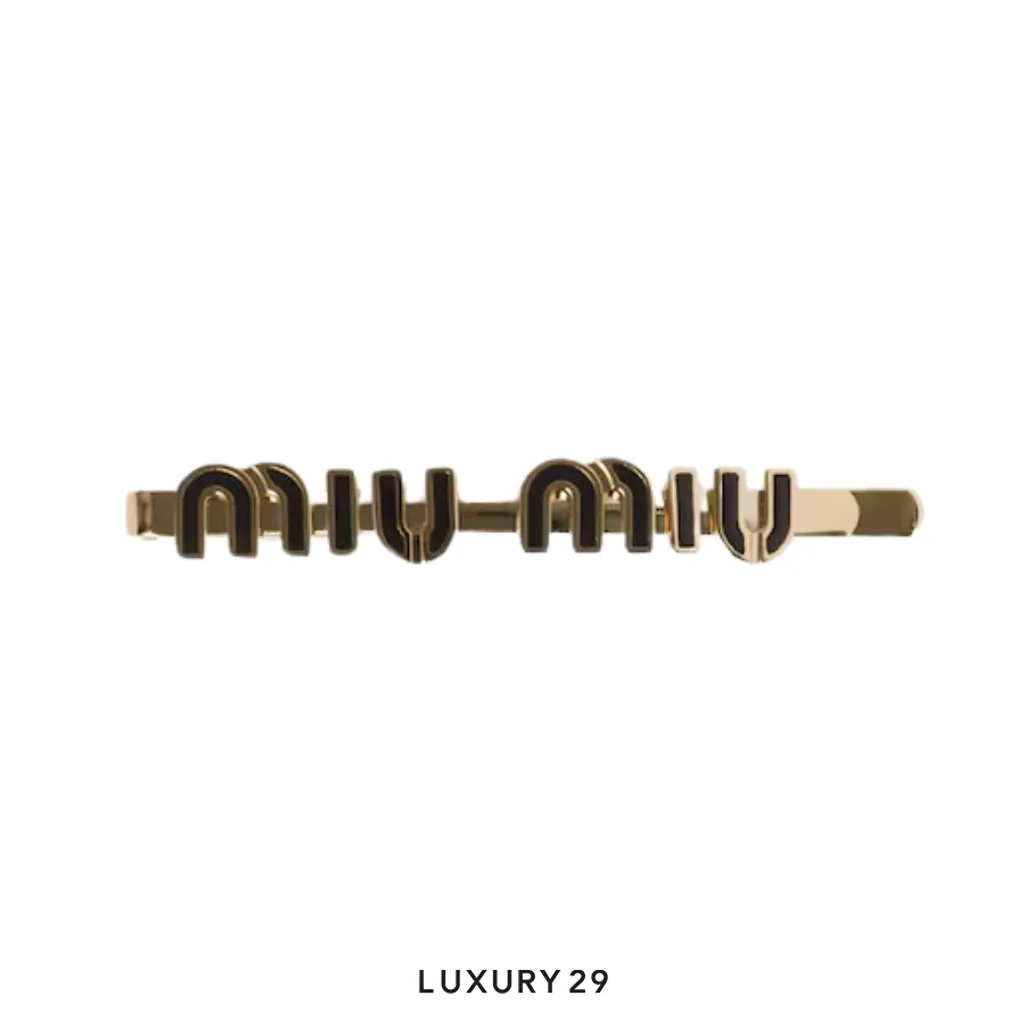 Miu Miu Metal hair clip with coating Black(Free Size, Black)