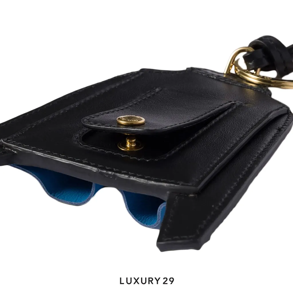 Miu Miu Leather keychain trick Pervinca(Free Size, Blue)