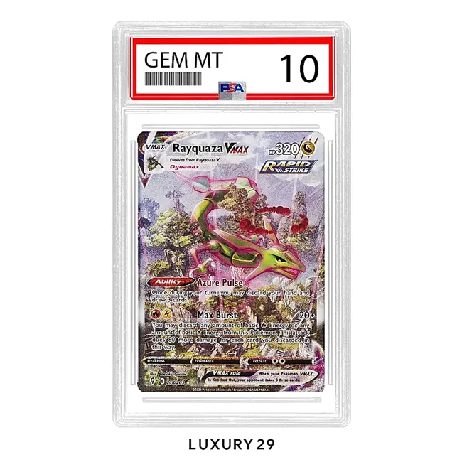 Pokemon TGC Fa/Rayquaza VMAX Evolving Skies-Secret #218  (EN)  (PSA10)