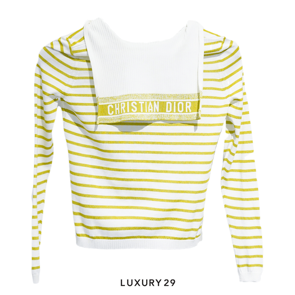Dior IBIZA White Green cotton, silk Sweater(XS, Green)