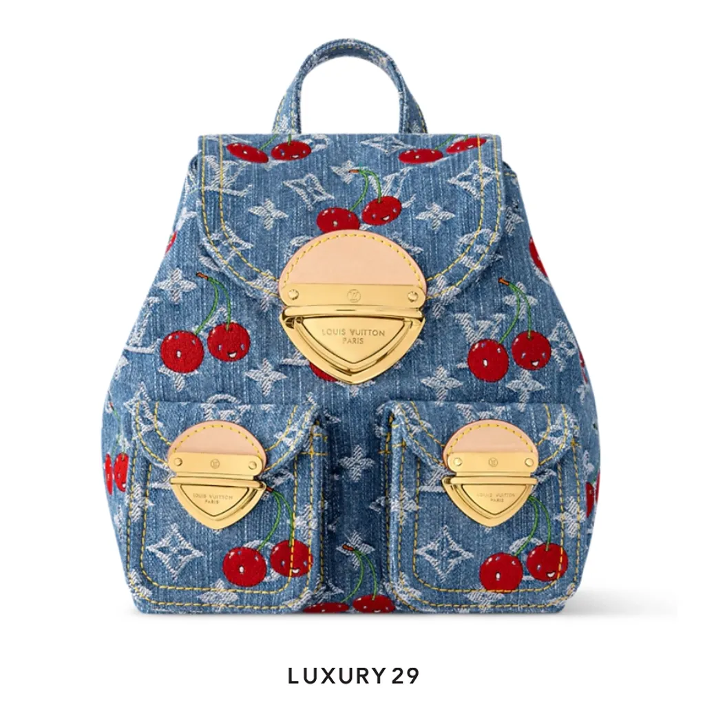 Louis Vuitton LV x TM - Venice NM bag Monogram cherry denim Blue(Small, Blue)