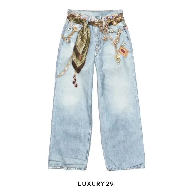Acne Studios Trompe-loeil jewellery jeans - 1981 Light Blue